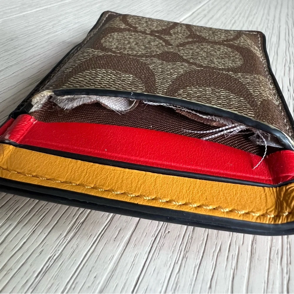 Coach Multicolor Card Holder with Metal Clip (unisex)